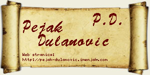 Pejak Dulanović vizit kartica
